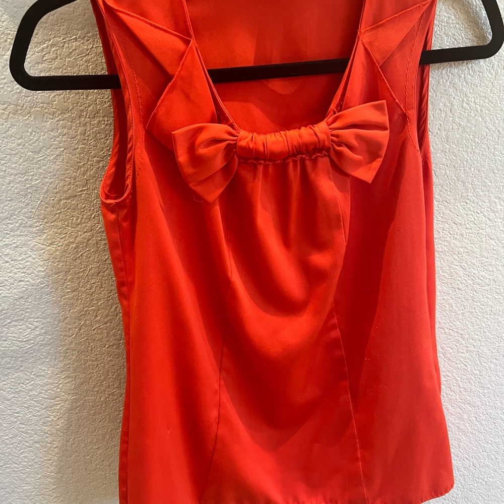 Banana Republic Bright Red Bow-Front Sleeveless Camisole